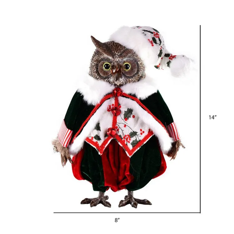 14" Holly Jolly Owl Doll