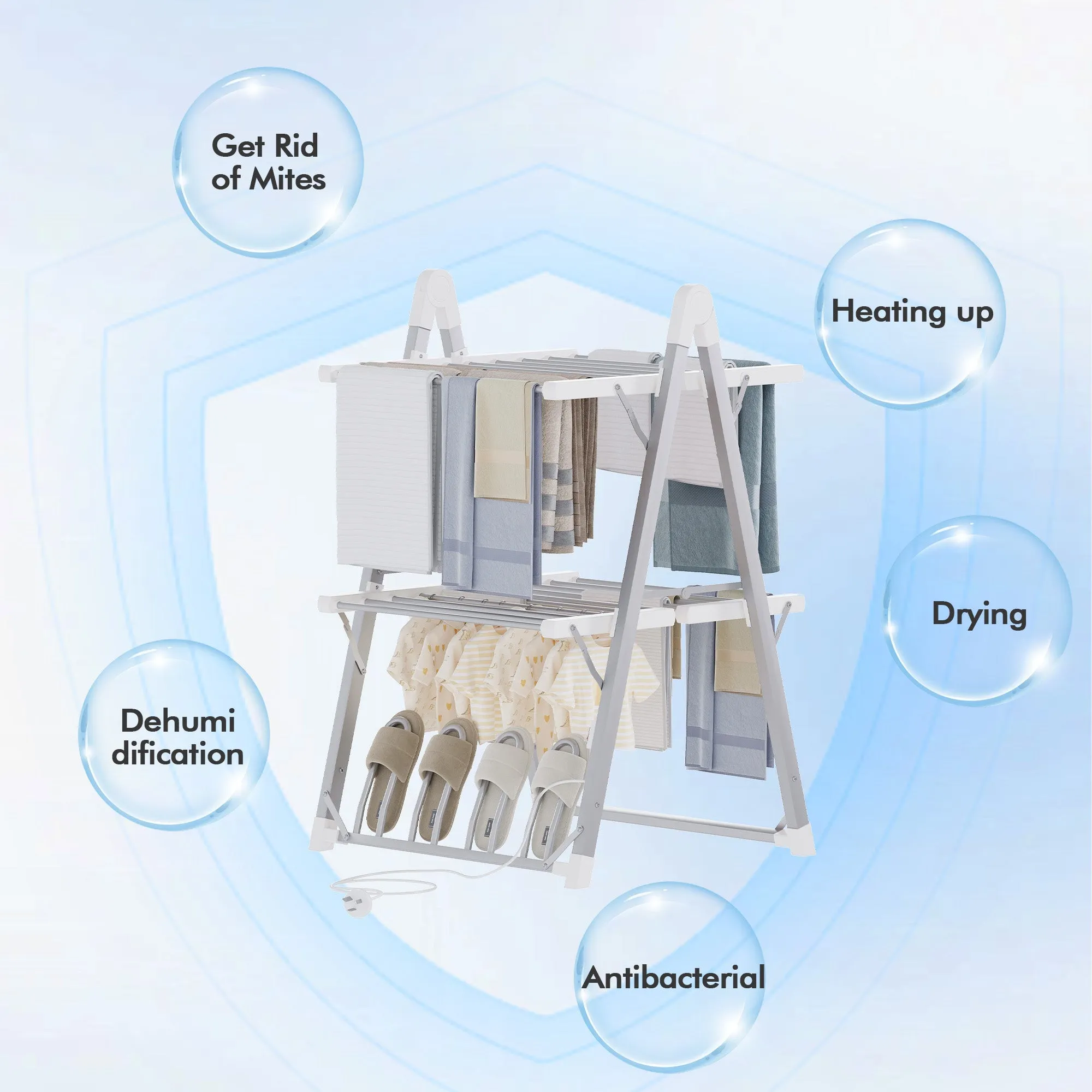 Advwin 2 Tier Freestanding Electric Heated Towel Rail