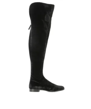 Alberta Ferretti Velvet Above-Knee Boots