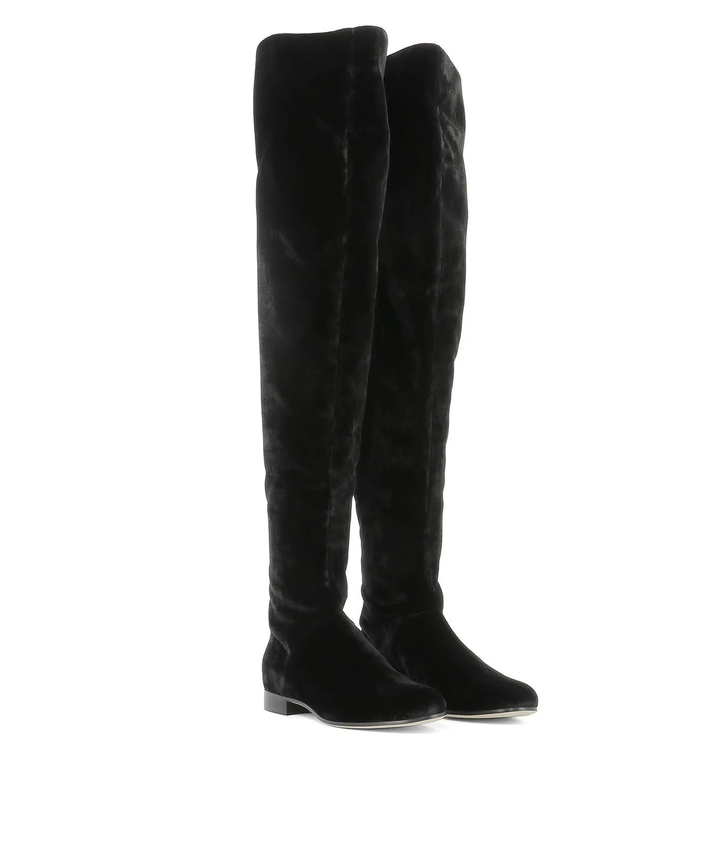 Alberta Ferretti Velvet Above-Knee Boots