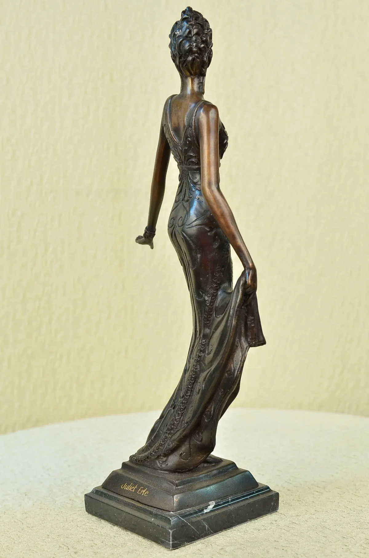 Art Deco/Nouveau Sexy Model Actress Genuine Bronze Sculpture Lost Wax Method