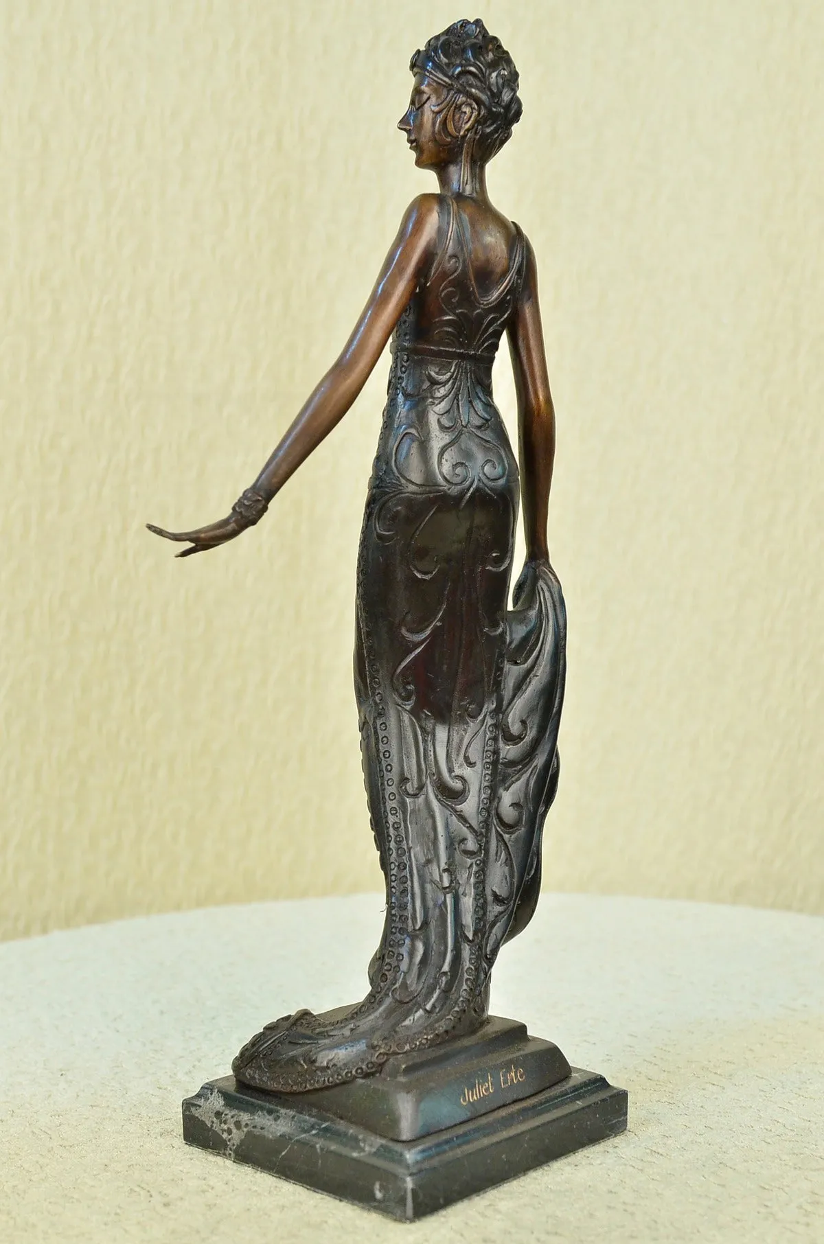 Art Deco/Nouveau Sexy Model Actress Genuine Bronze Sculpture Lost Wax Method