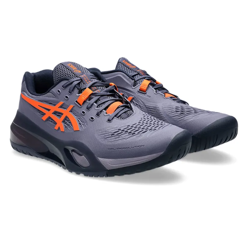 Asics Gel-Resolution X Greyish Purple & Nova Orange Men's Tennis Shoes