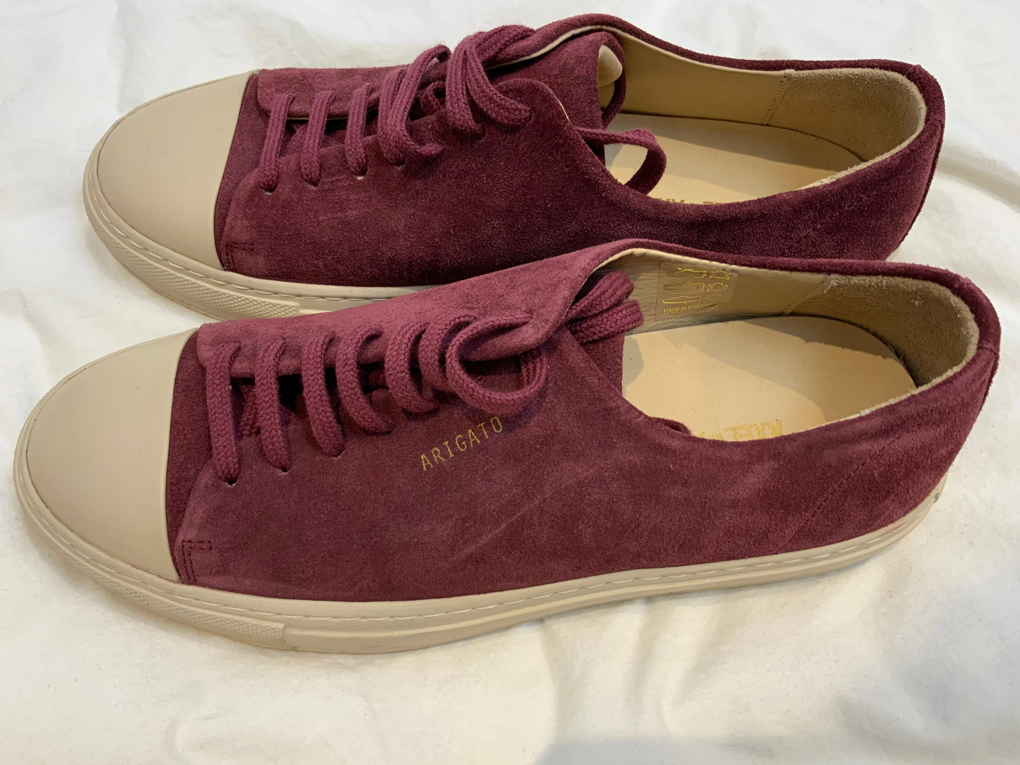 AXEL ARIGATO CAP TOE SNEAKER BURGUNDY SUEDE LEATHER Shoes Size 37 UK 4 US 7 ladies