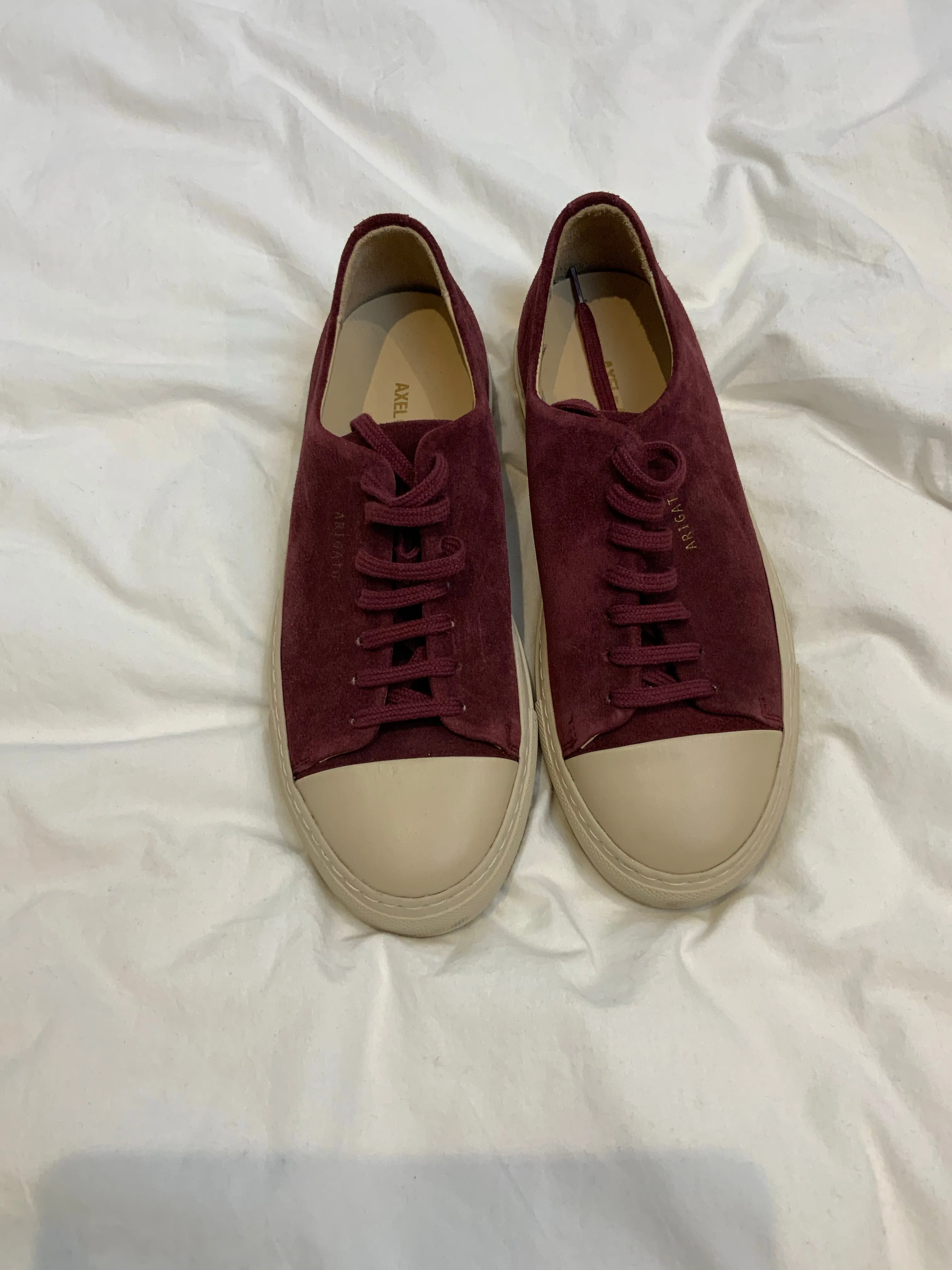 AXEL ARIGATO CAP TOE SNEAKER BURGUNDY SUEDE LEATHER Shoes Size 37 UK 4 US 7 ladies