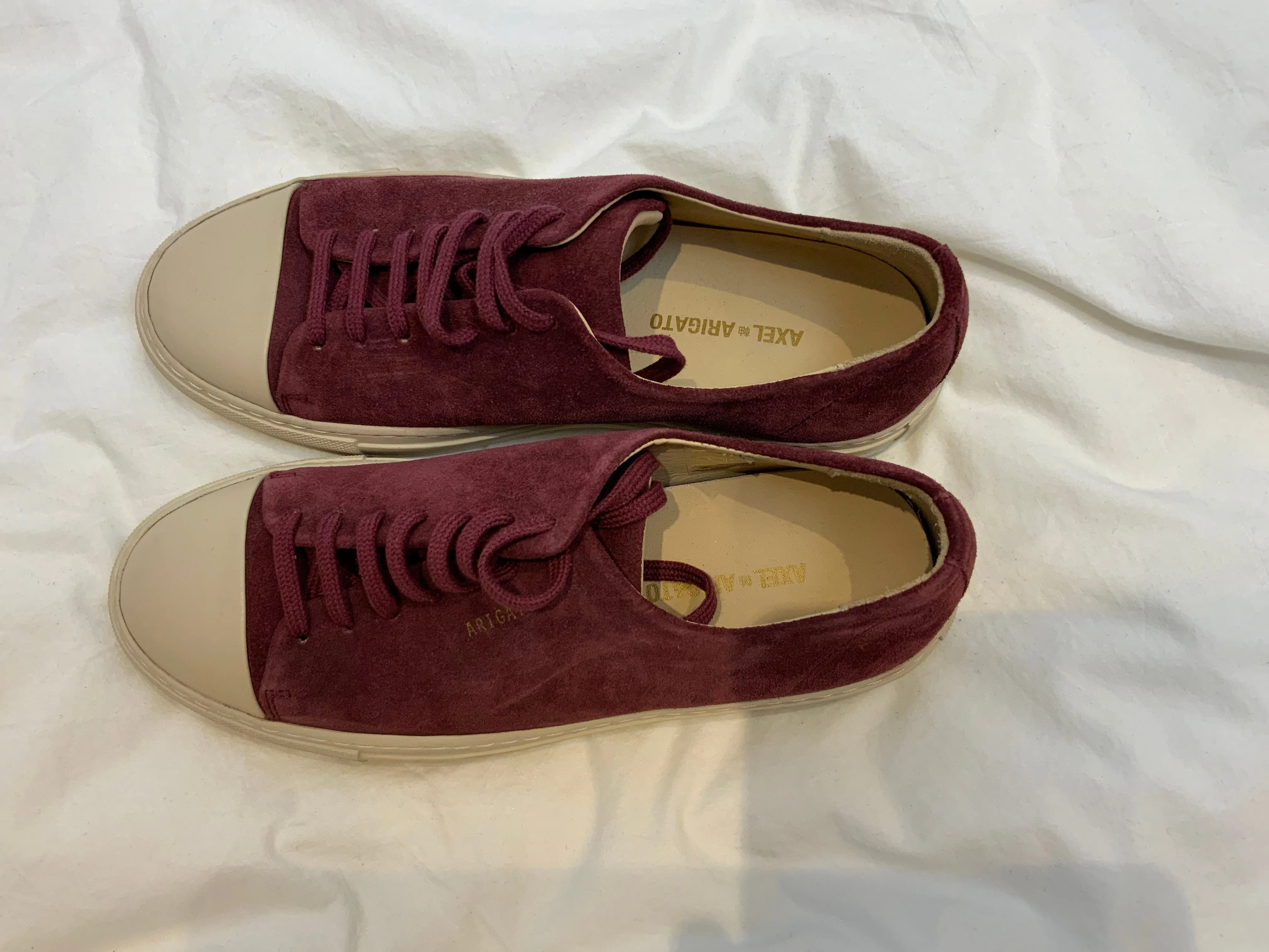AXEL ARIGATO CAP TOE SNEAKER BURGUNDY SUEDE LEATHER Shoes Size 37 UK 4 US 7 ladies