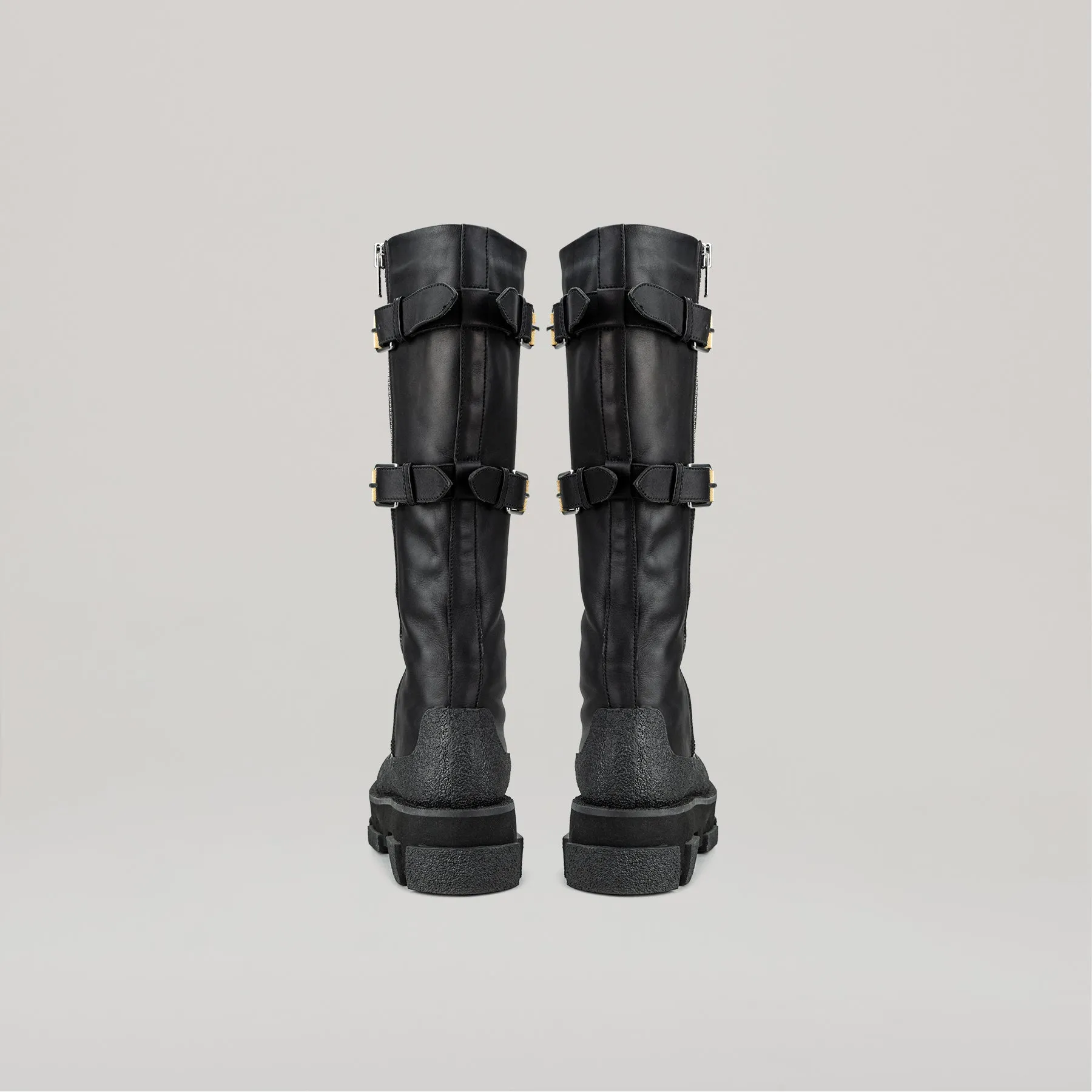 both X DION LEE- GAO PLATFORM KNEE HIGH BOOTS-BLACK