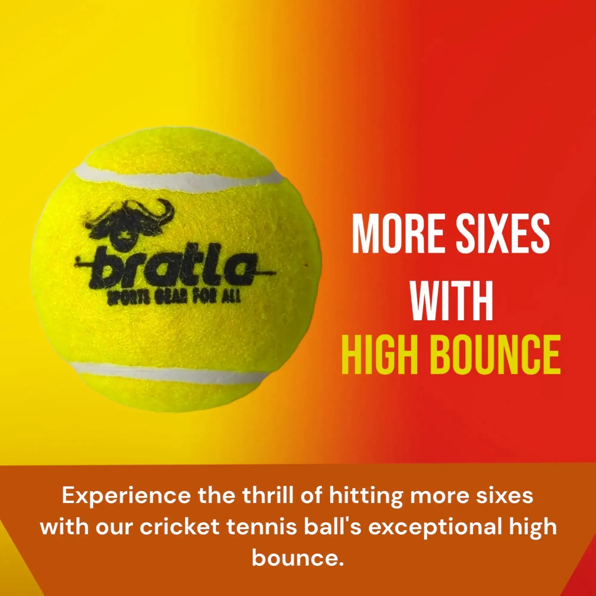 Bratla Pro Cricket Tennis Tape Ball Pack of 3 Lightweight