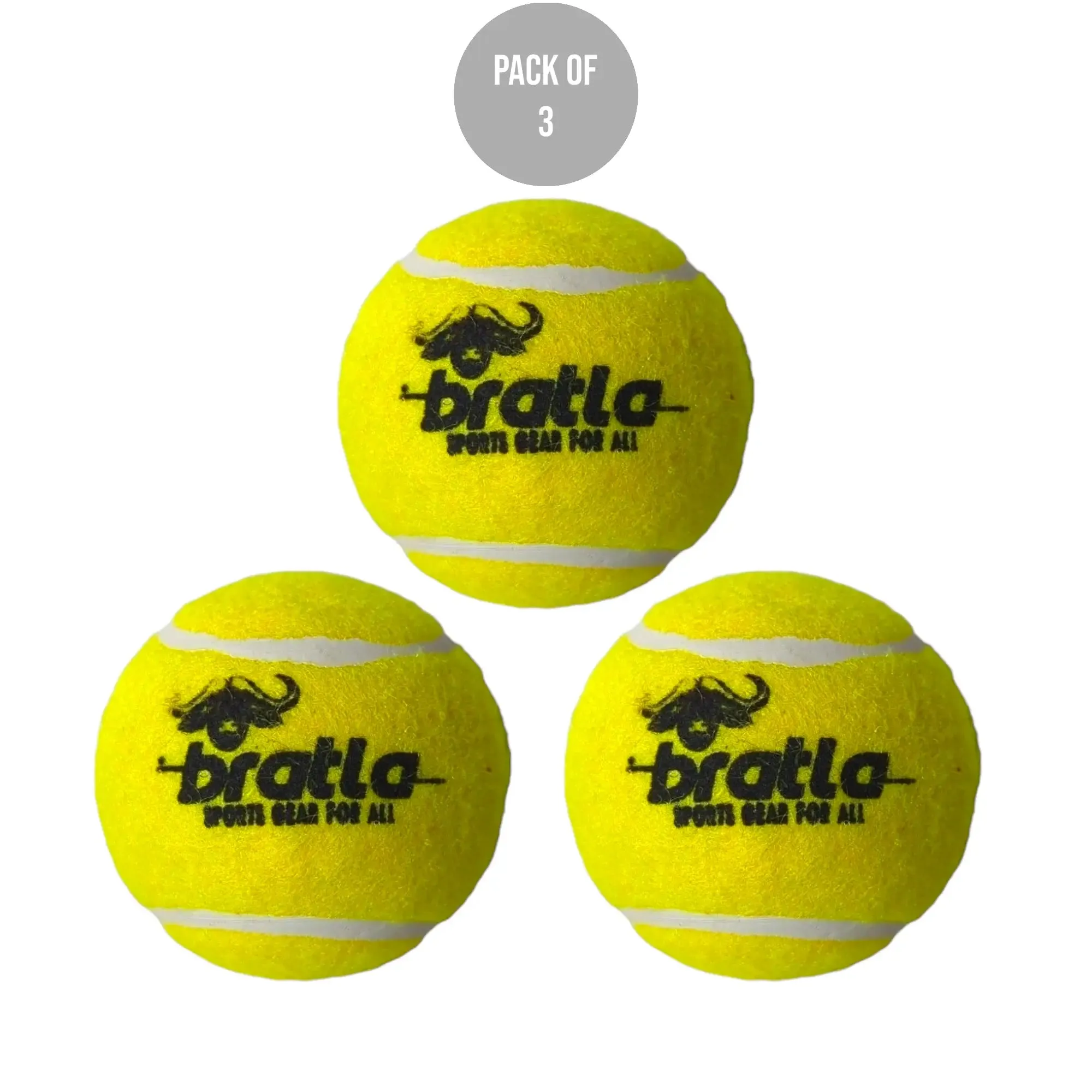 Bratla Pro Cricket Tennis Tape Ball Pack of 3 Lightweight