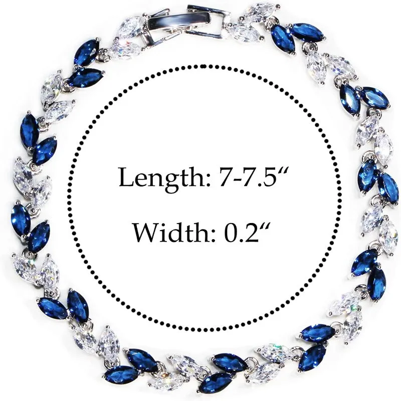 Crystal Tennis Link Bracelet with Cubic Zirconias
