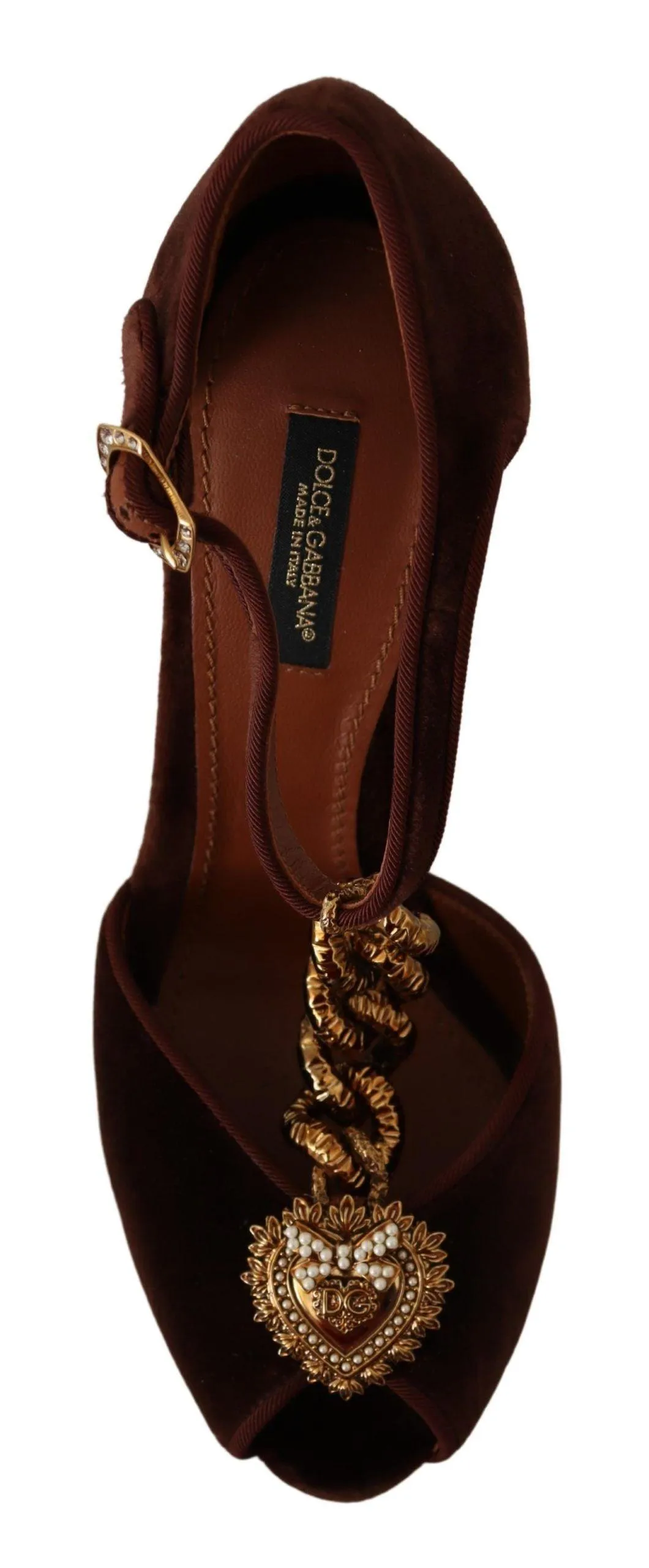 Dolce & Gabbana Brown Copper Devotion Heart Sandals