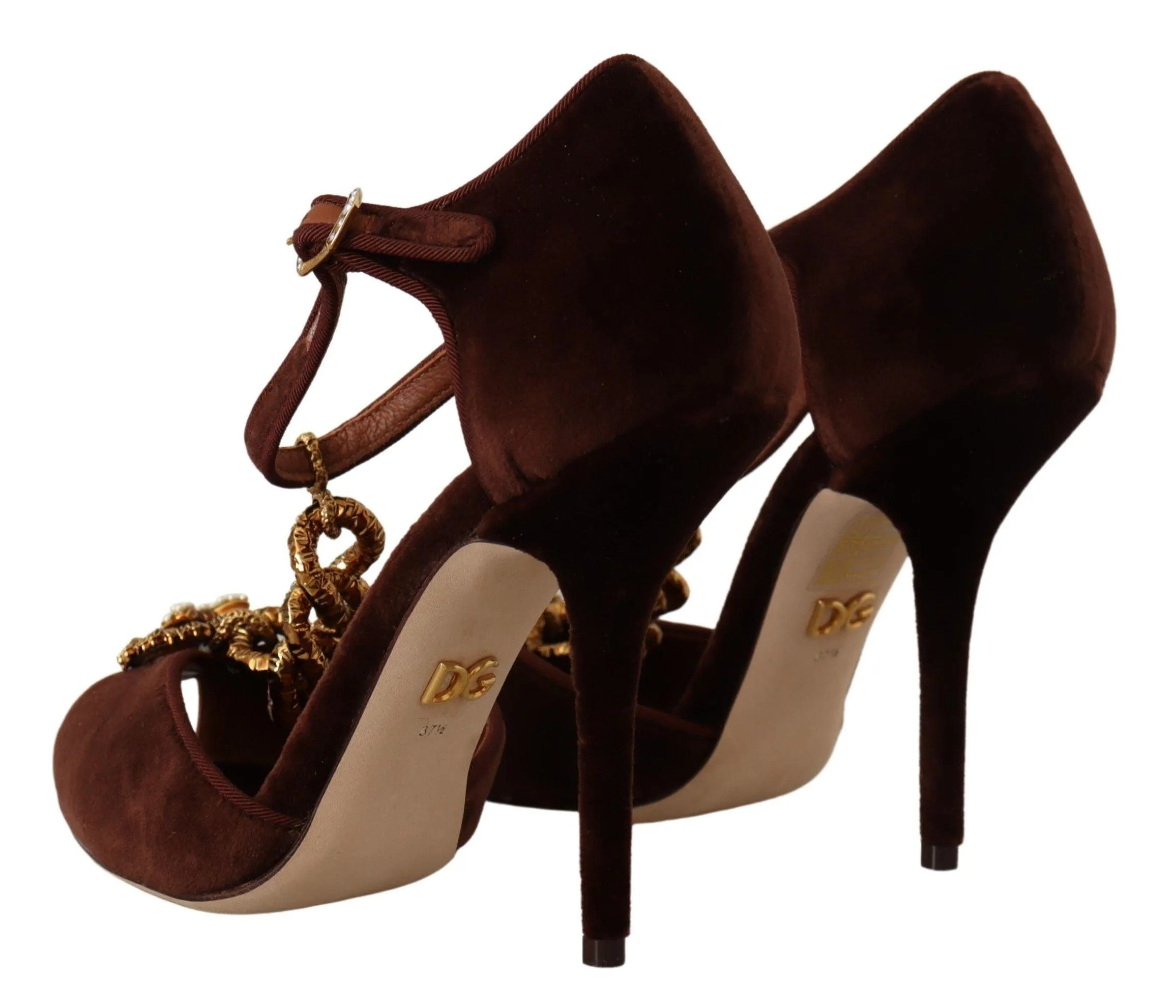 Dolce & Gabbana Brown Copper Devotion Heart Sandals