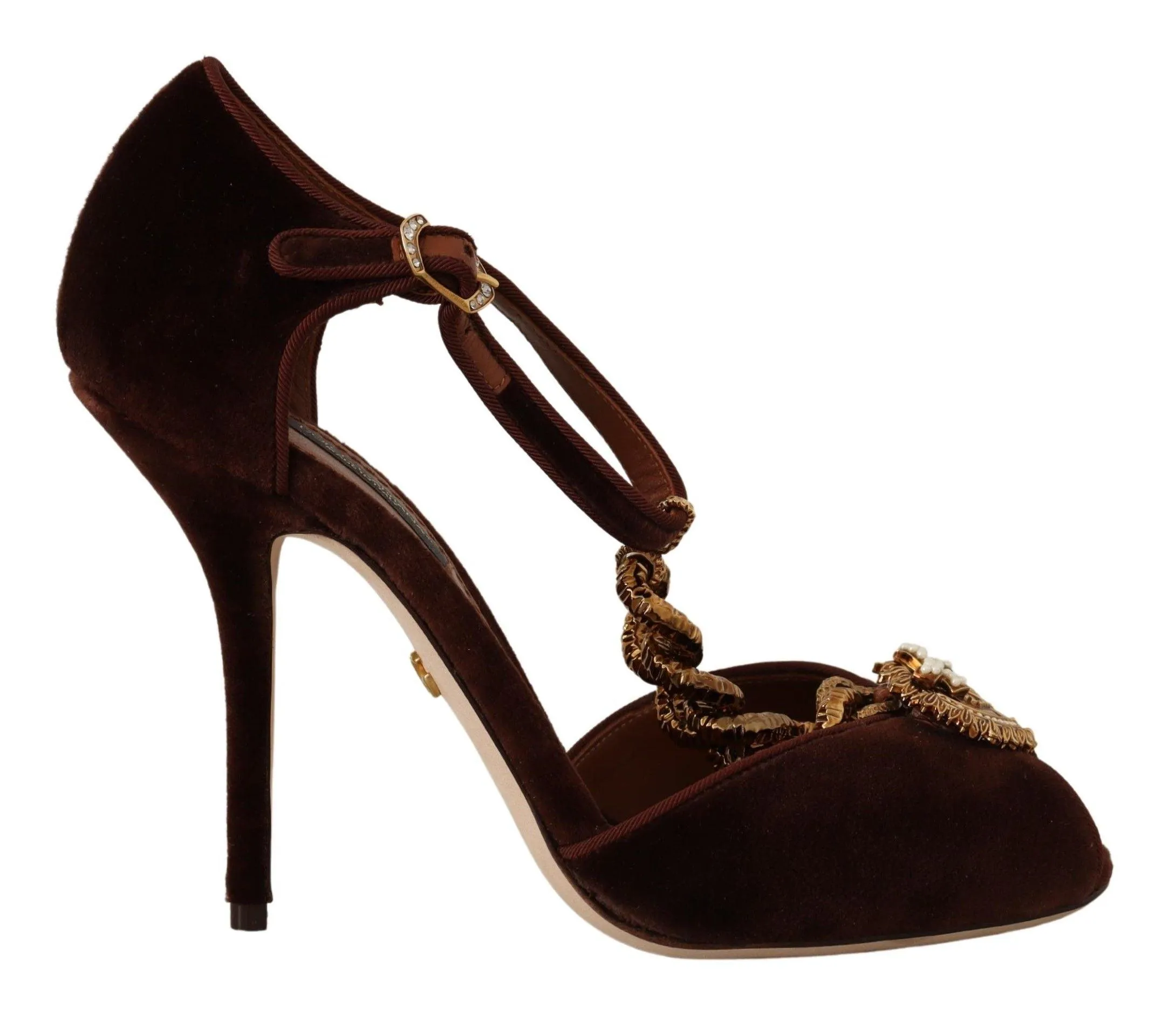 Dolce & Gabbana Brown Copper Devotion Heart Sandals