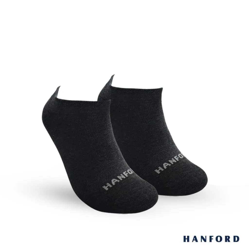 Hanford Men Ladies Teens Casual Everyday Comfort Cotton Non Slip Low Cut Sneaker Socks Levin Black White Gray (1pair)