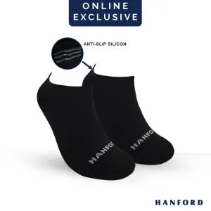 Hanford Men Ladies Teens Casual Everyday Comfort Cotton Non Slip Low Cut Sneaker Socks Levin Black White Gray (1pair)