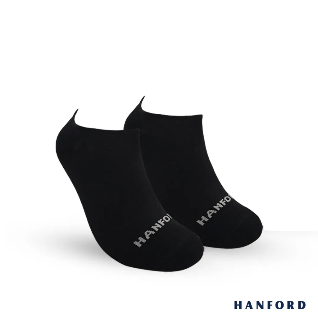 Hanford Men Ladies Teens Casual Everyday Comfort Cotton Non Slip Low Cut Sneaker Socks Levin Black White Gray (1pair)