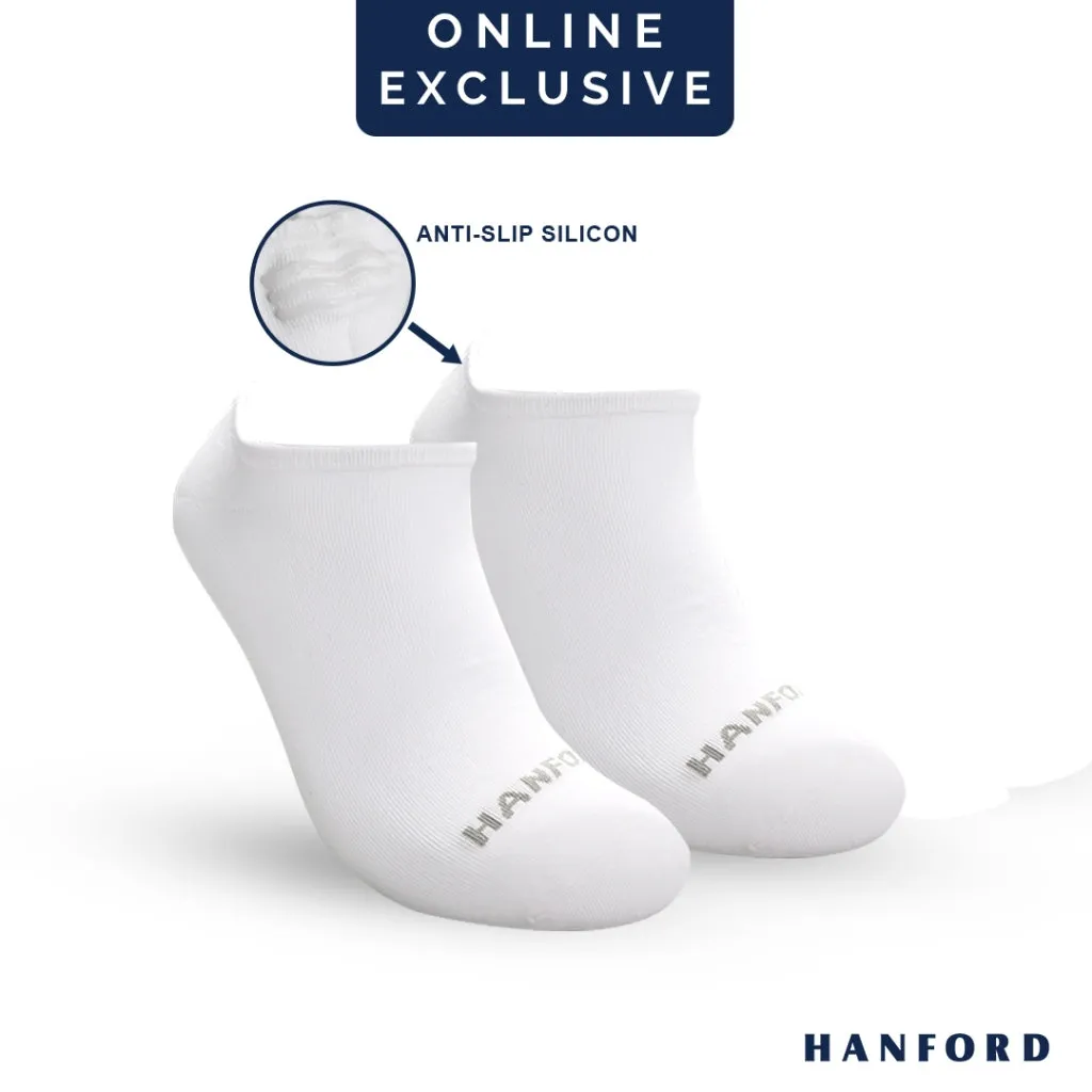 Hanford Men Ladies Teens Casual Everyday Comfort Cotton Non Slip Low Cut Sneaker Socks Levin Black White Gray (1pair)