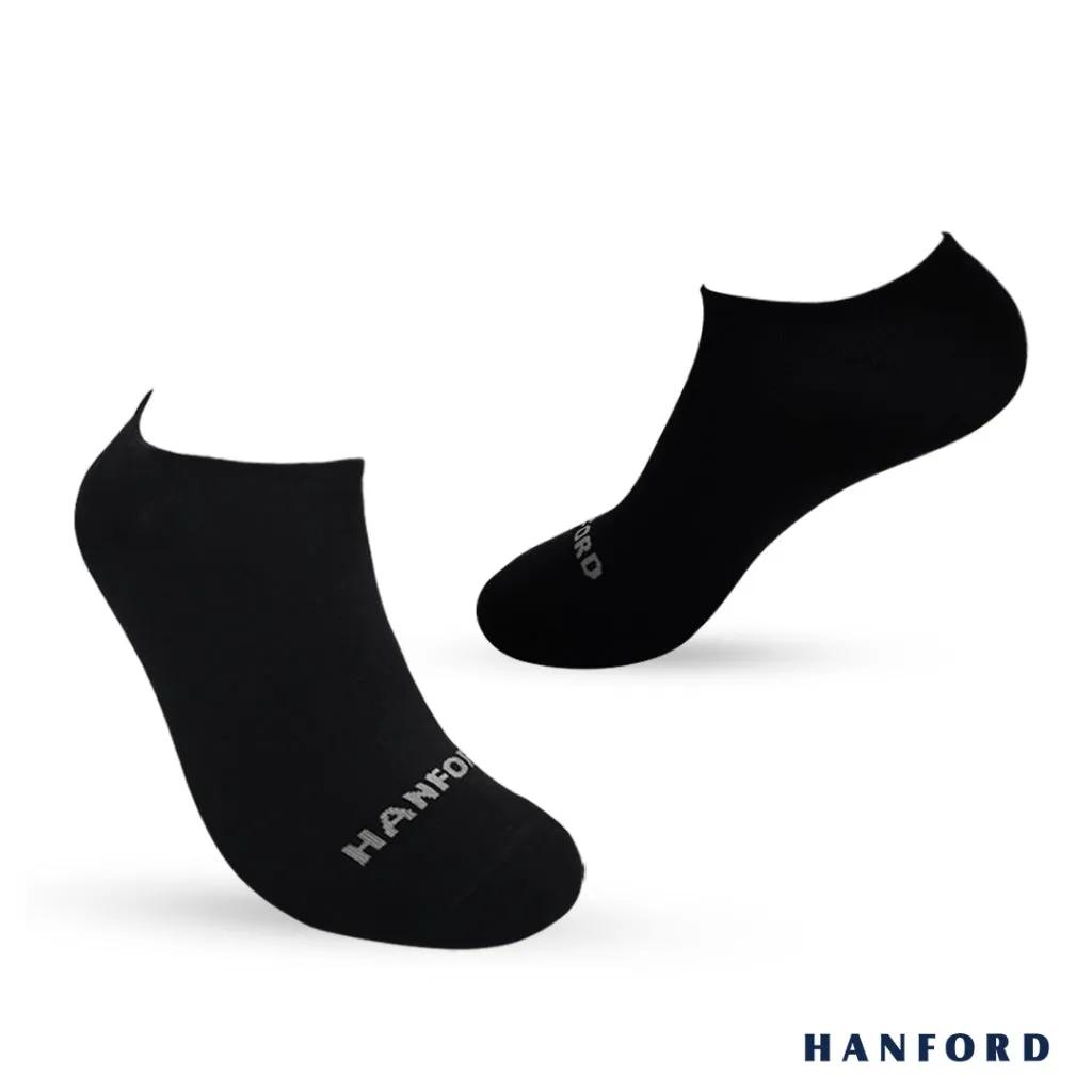 Hanford Men Ladies Teens Casual Everyday Comfort Cotton Non Slip Low Cut Sneaker Socks Levin Black White Gray (1pair)