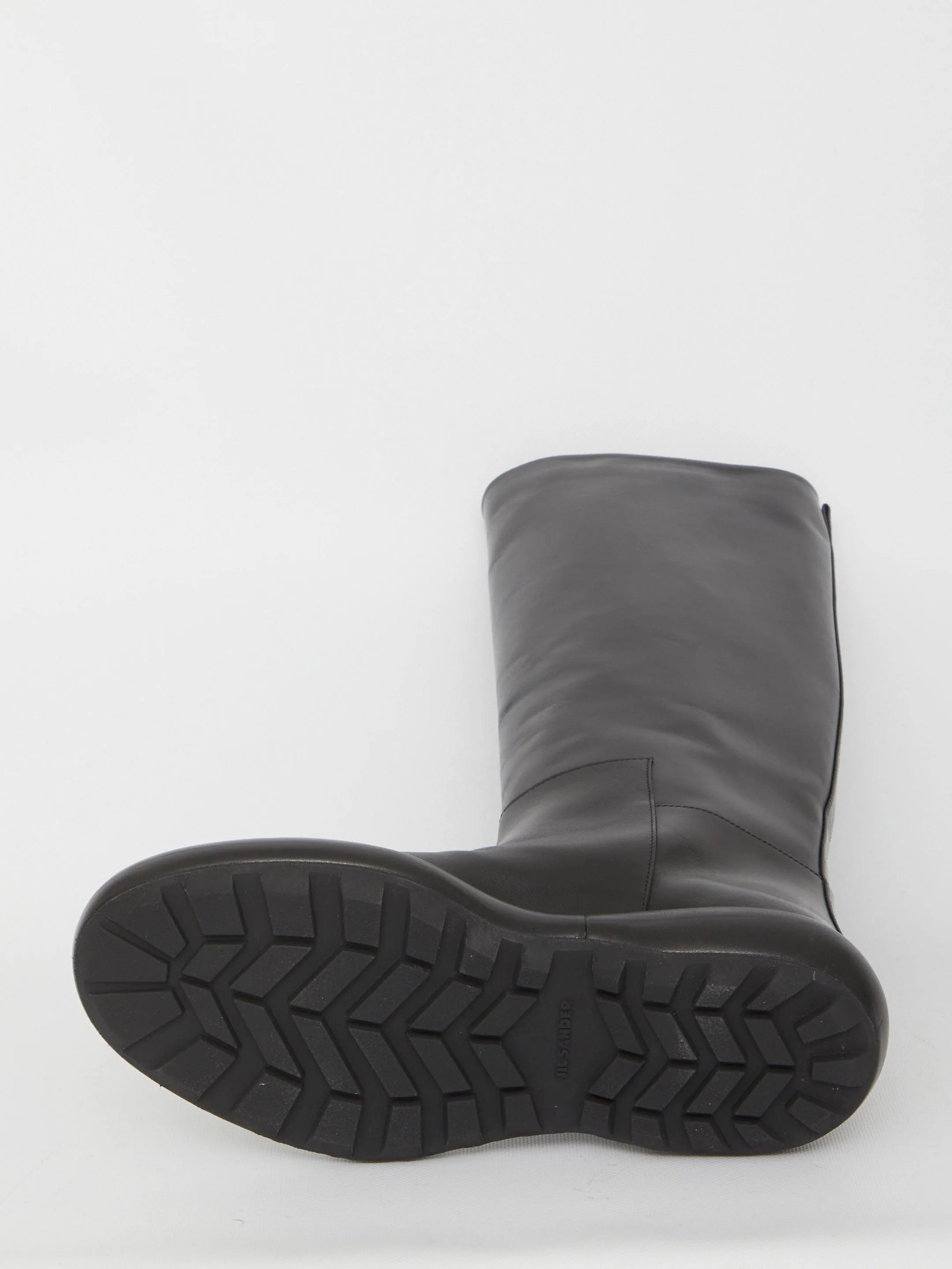 Jil Sander Black Leather Boots