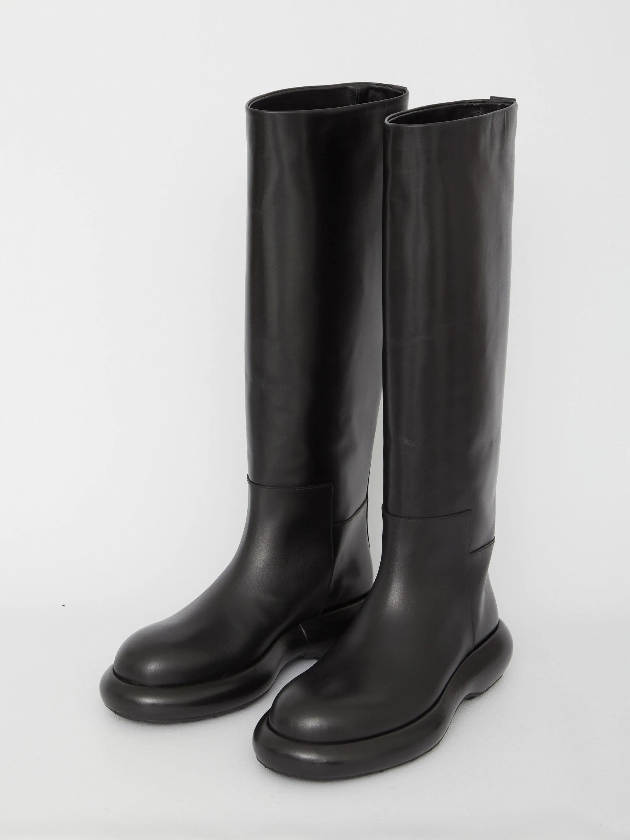Jil Sander Black Leather Boots