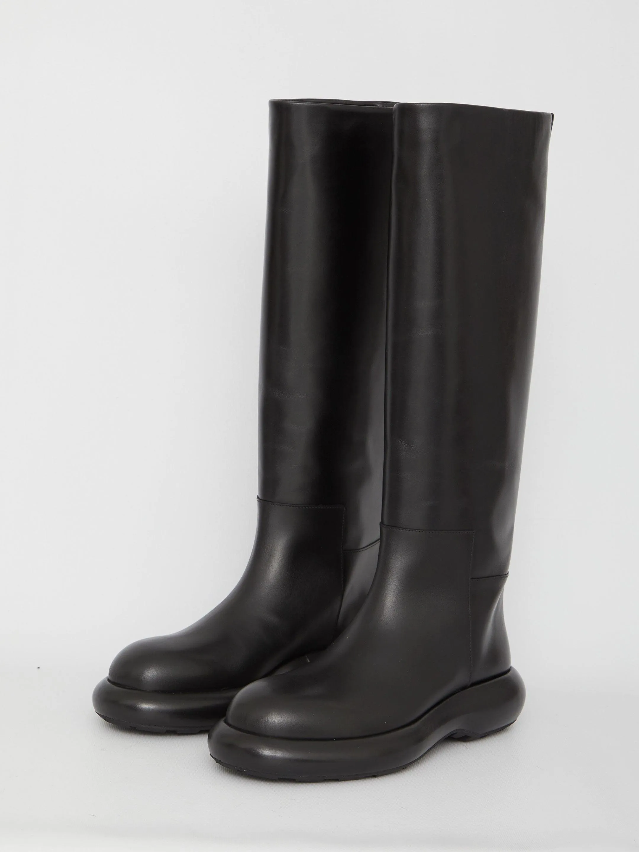 Jil Sander Black Leather Boots
