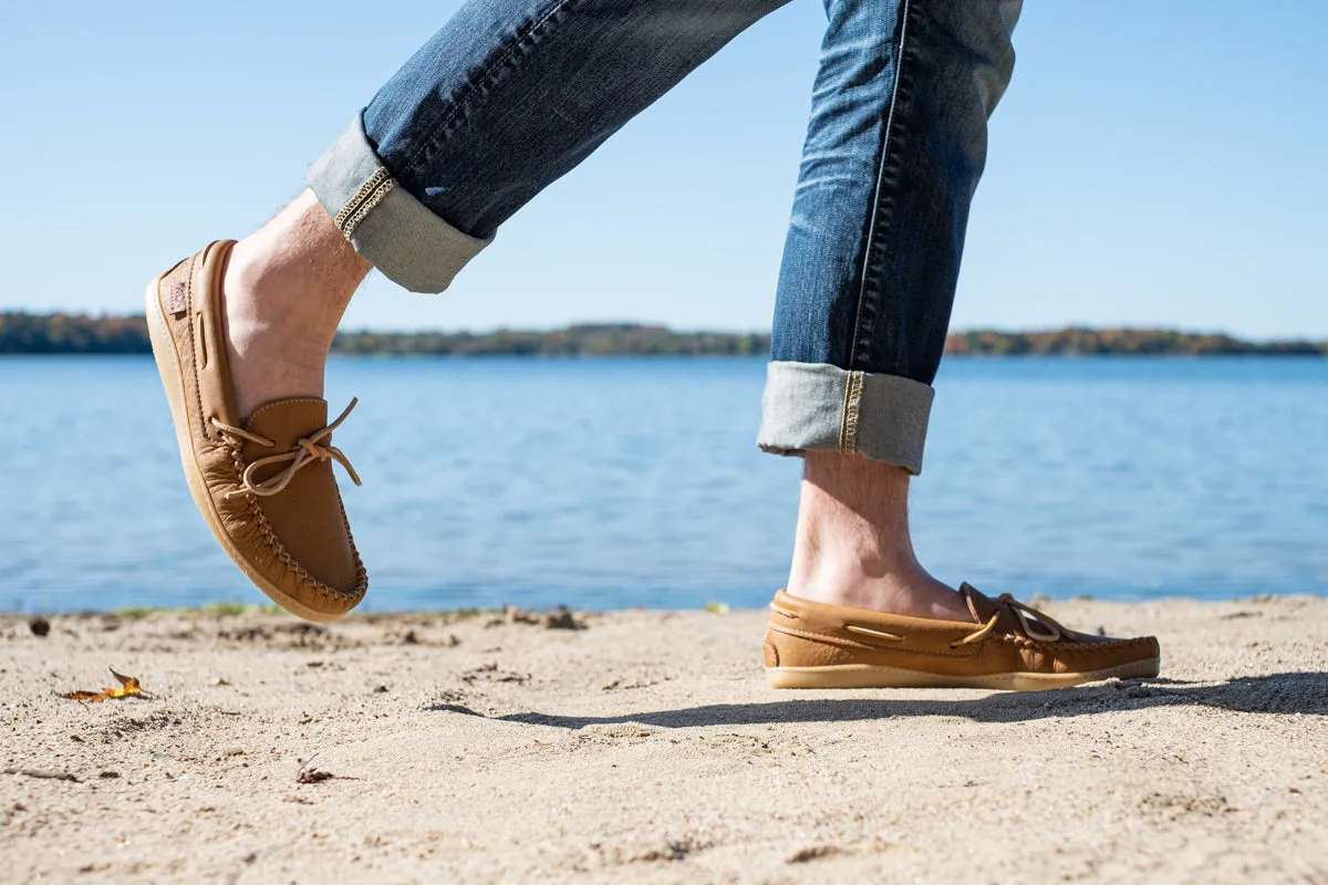 Men's Earthing Moccasin Shoes Copper Rivet Rubber Sole