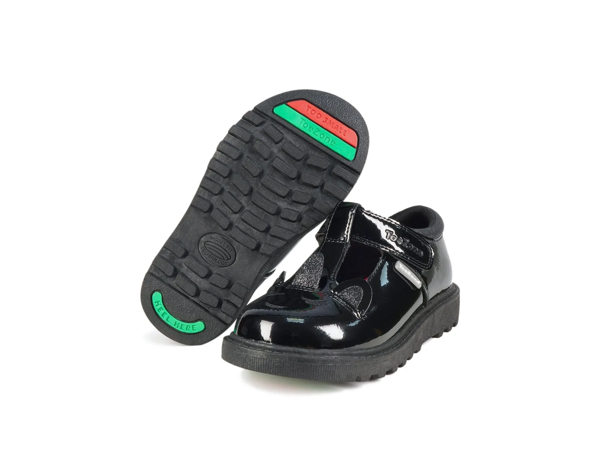 MILLIE - Unicorn Patent T-Bar Shoes with Magical Unicorn Insocks (Wide Fit)