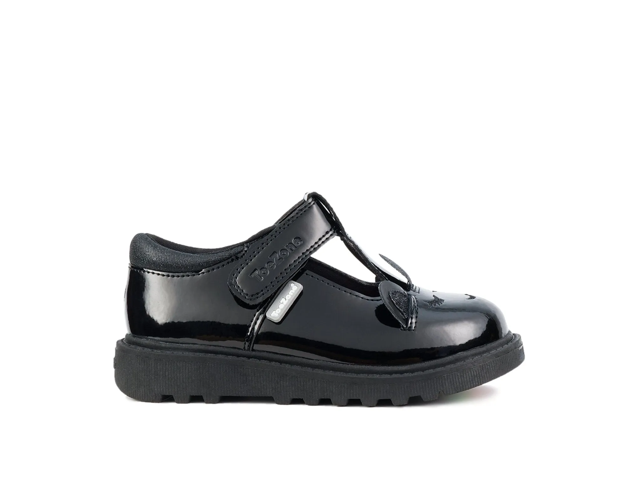 MILLIE - Unicorn Patent T-Bar Shoes with Magical Unicorn Insocks (Wide Fit)