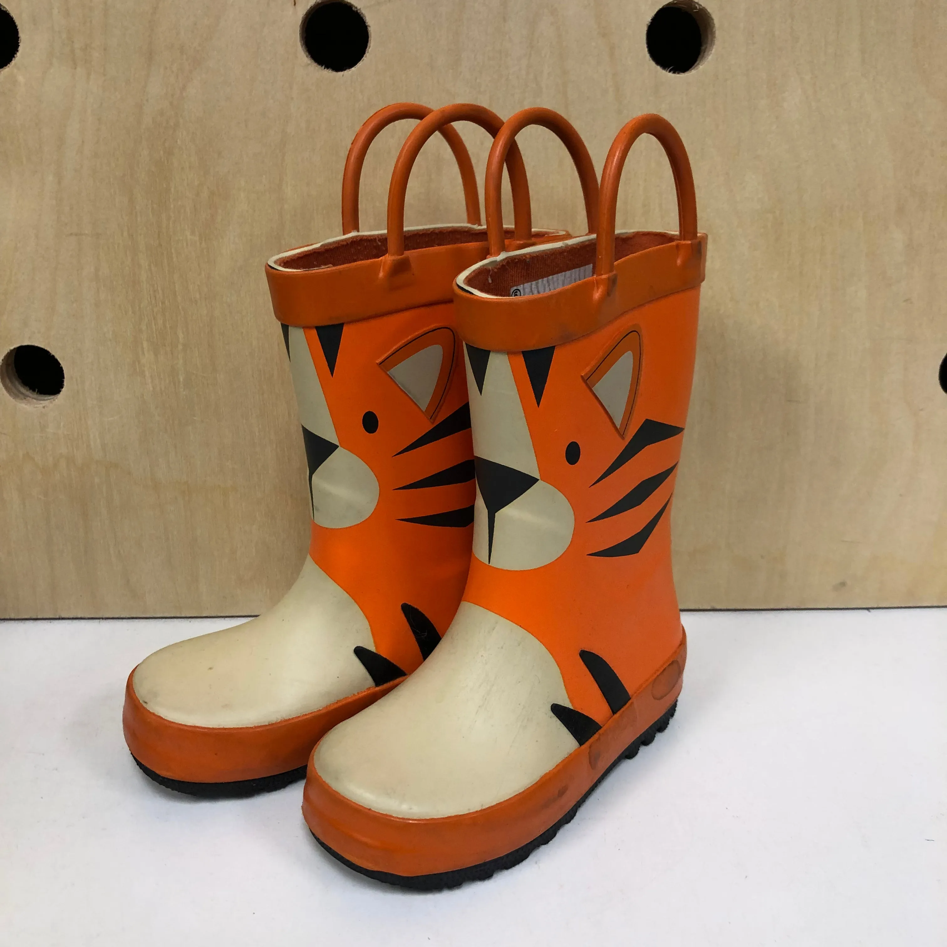 Orange Tiger Rain Boots
