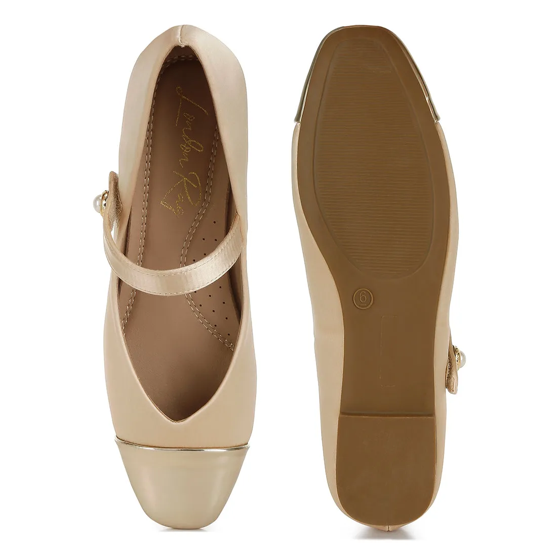 Patent Toe Cap Satin Mary Jane Ballerina