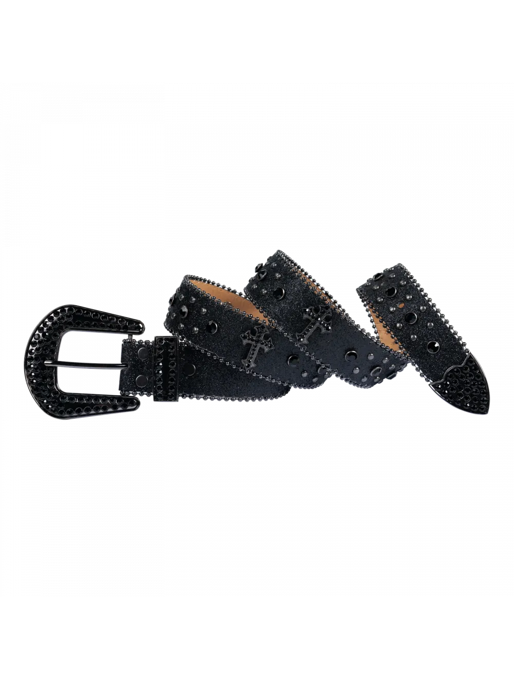Premium Straps Biker Bling Rhinestone Crystal Diamond Belt with Crosses