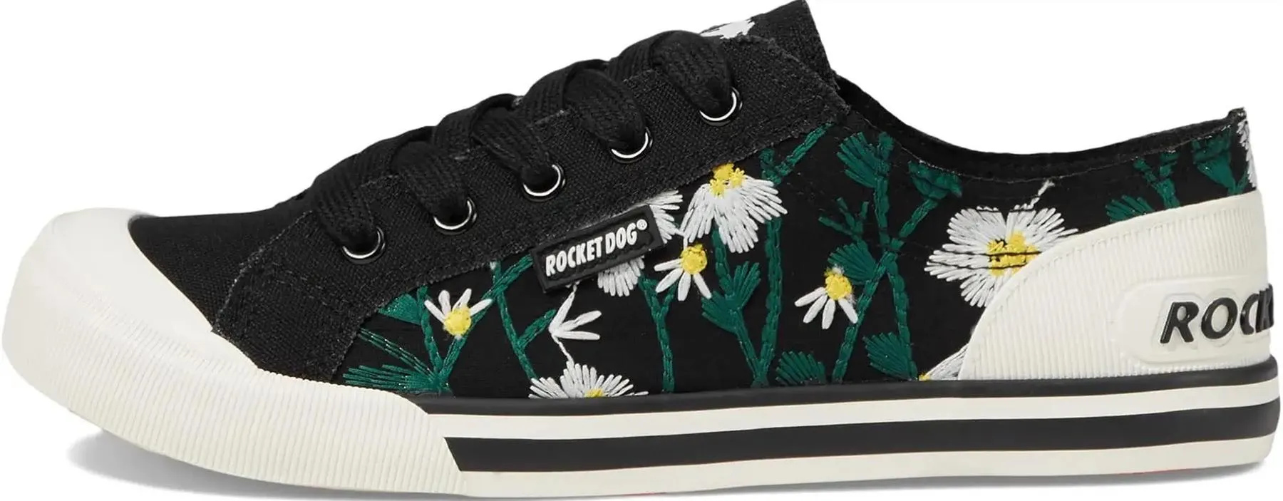 Rocket Dog Jazzin Angelica Black Womens Lace Up Canvas Trainers Shoes