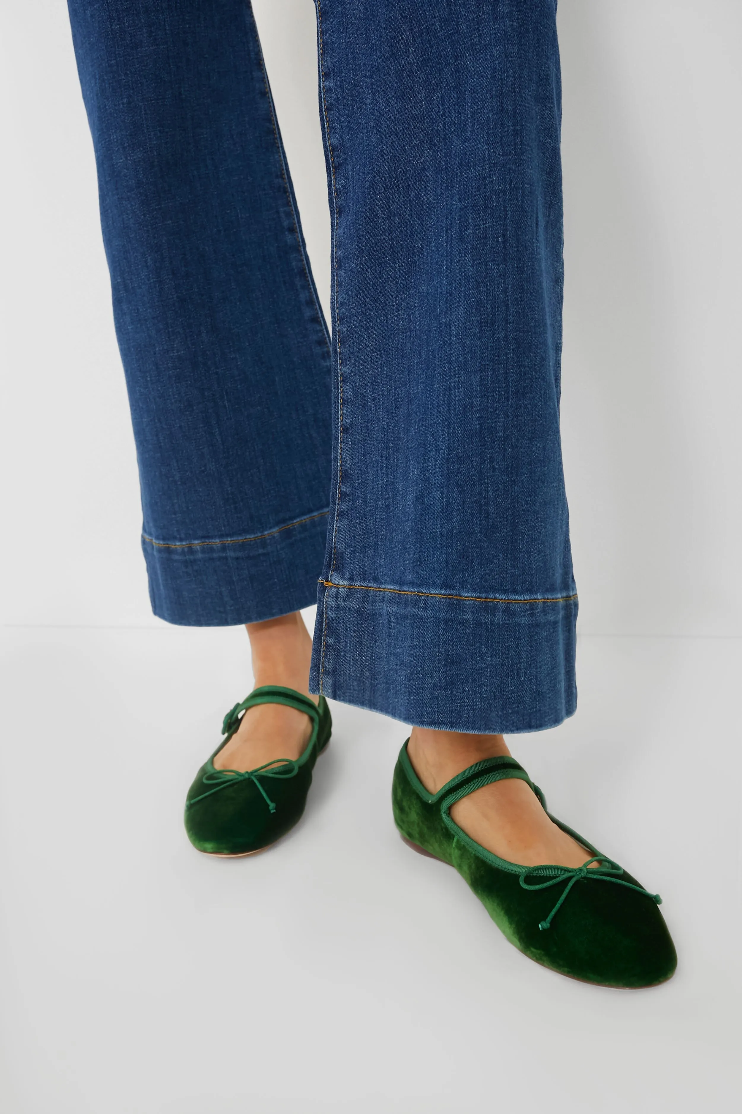 Spruce Velvet Chiara Mary Jane Flats