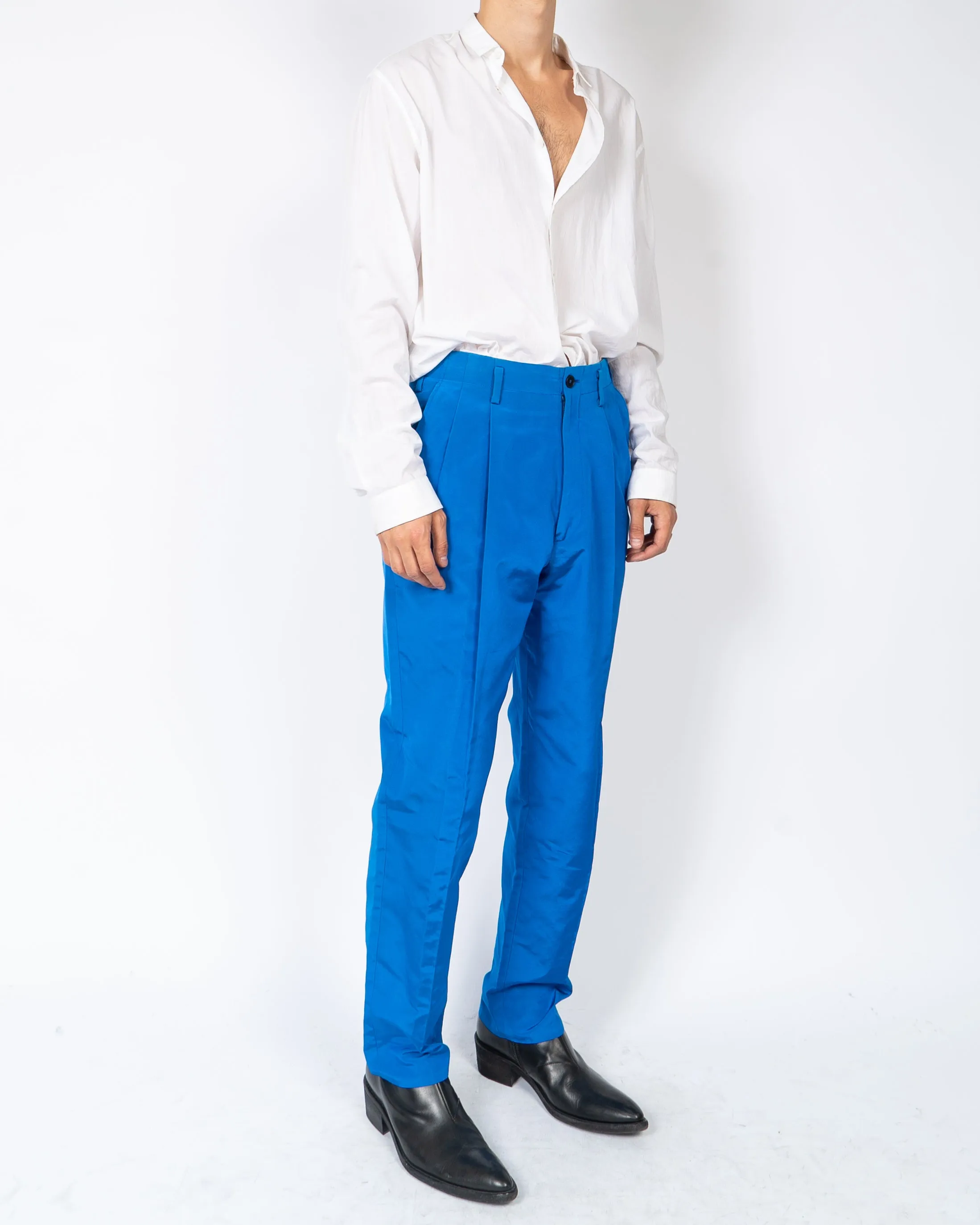 SS20 Royal Blue Commodore Pleated Trousers