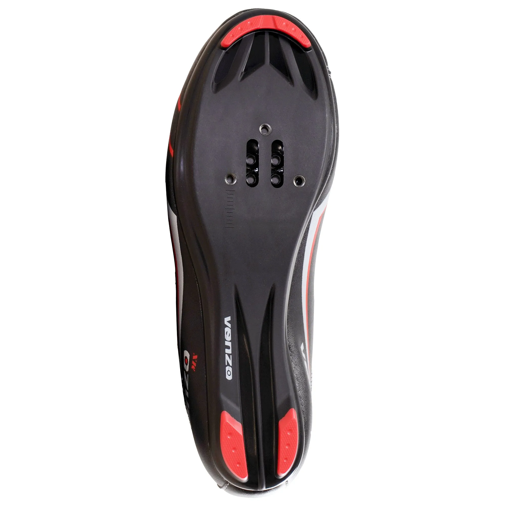 Venzo Bicycle Men's Road Cycling Riding Shoes - 3 Straps - Compatible with Look Delta & for Shimano SPD-SL - Perfect for Road Racing Bikes - Black - 12 US Men