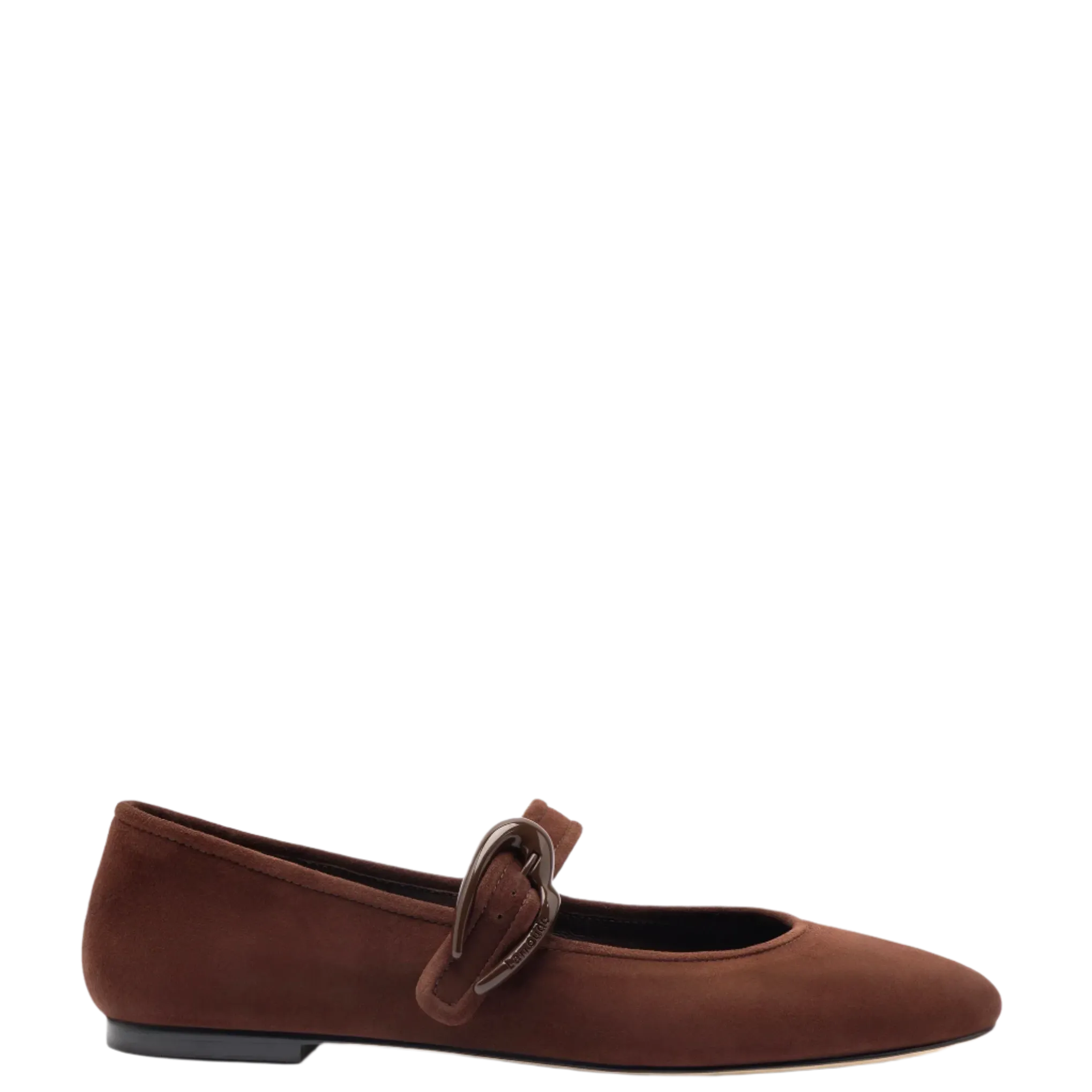 Verona Ballet Flat In Brown Suede by Larroudé