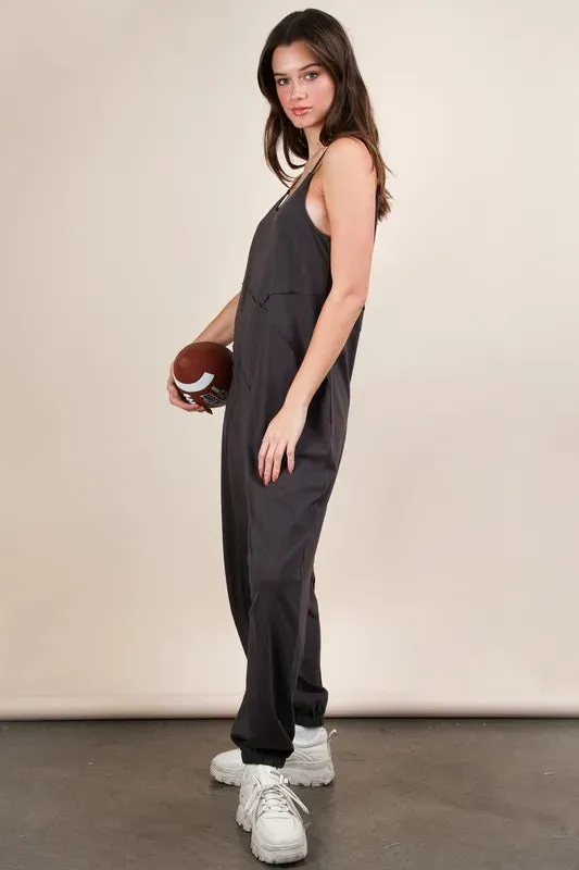 VERY J Sleeveless Knit Comfy Casual Jumpsuit