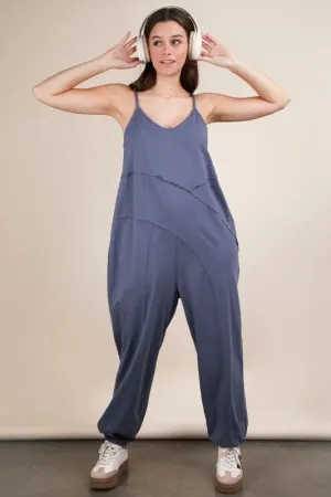 VERY J Sleeveless Knit Comfy Casual Jumpsuit