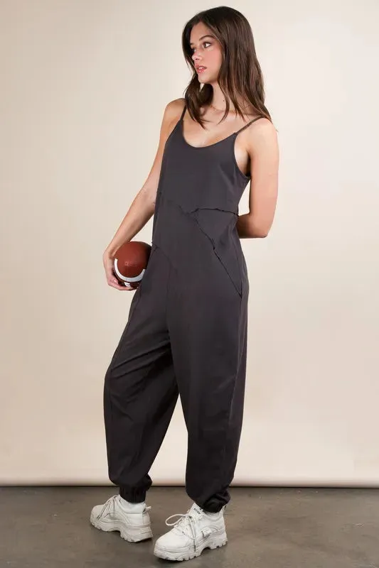 VERY J Sleeveless Knit Comfy Casual Jumpsuit